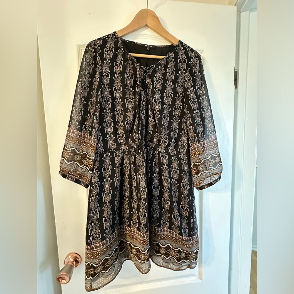 Madewell Boho chiffon dress // size large // GUC